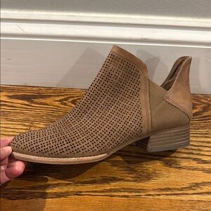 Brown Perforated Ankle Boots